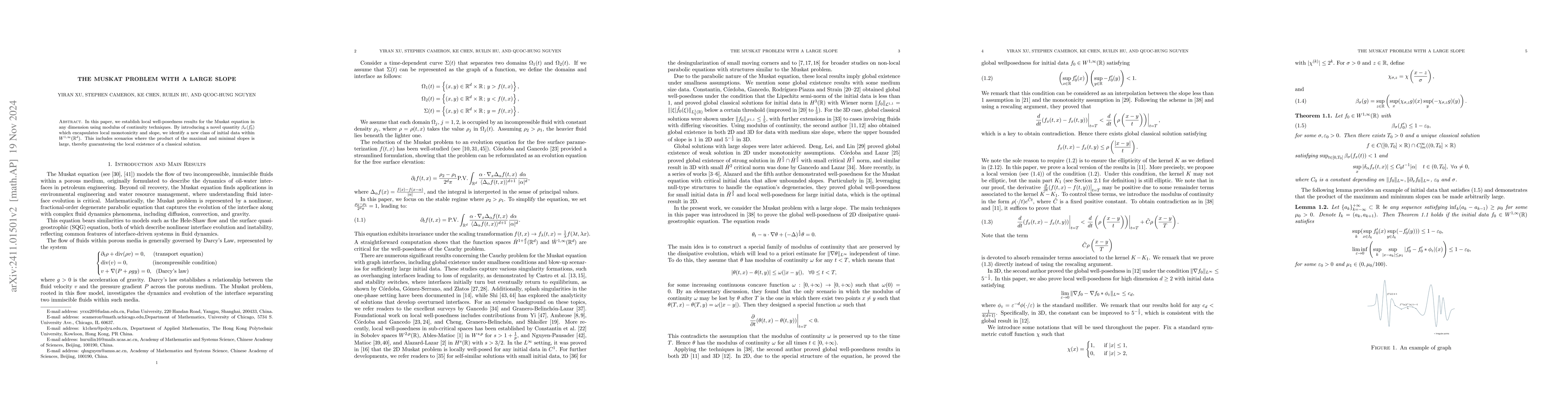 Thumbnail for The Muskat problem with a large slope