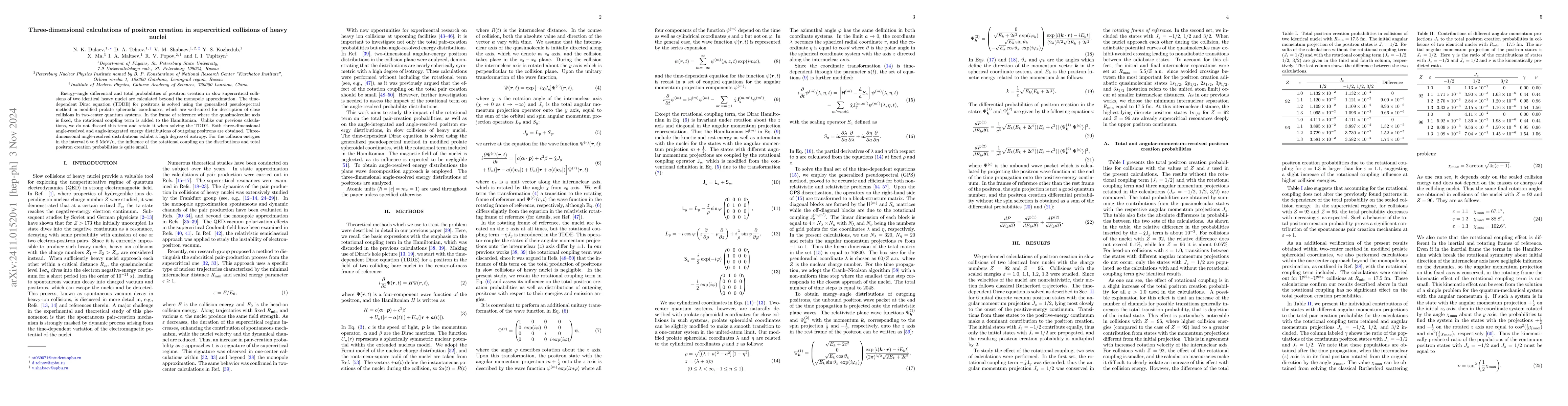 Thumbnail for Three-dimensional calculations of positron creation in supercritical
  collisions of heavy nuclei