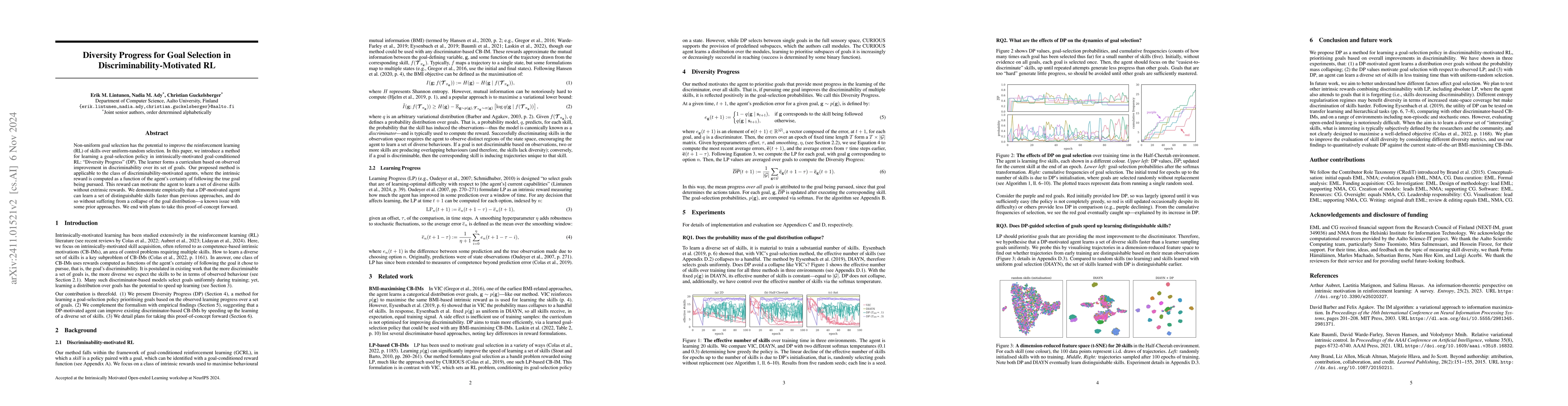 Thumbnail for Diversity Progress for Goal Selection in Discriminability-Motivated RL