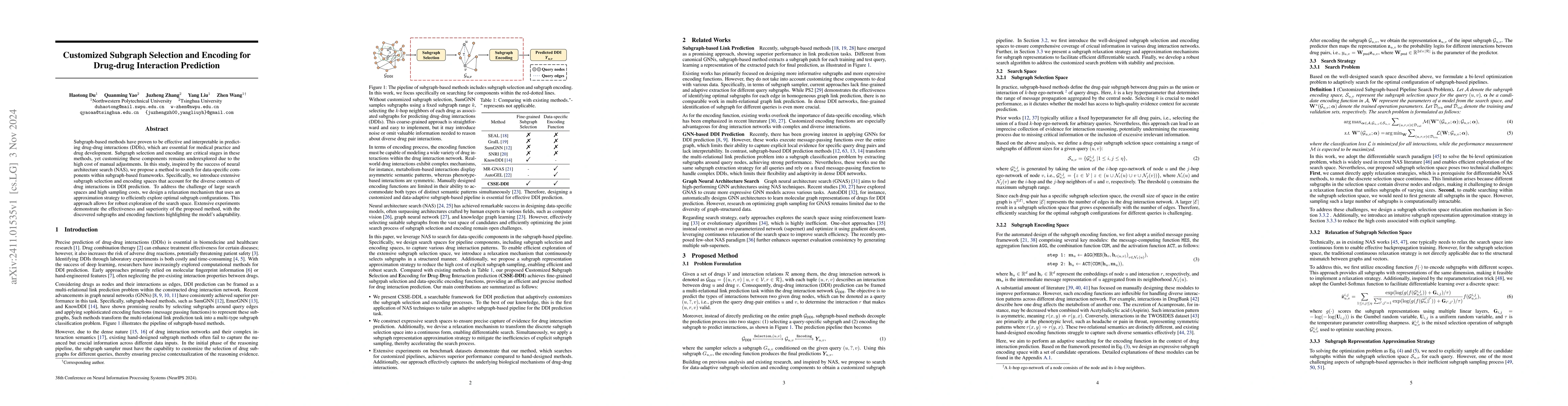 Thumbnail for Customized Subgraph Selection and Encoding for Drug-drug Interaction
  Prediction