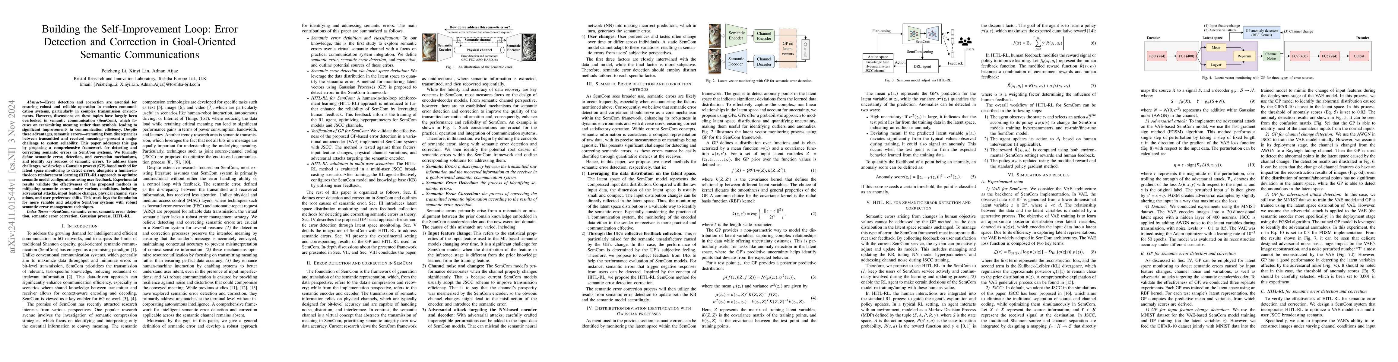 Thumbnail for Building the Self-Improvement Loop: Error Detection and Correction in
  Goal-Oriented Semantic Communications