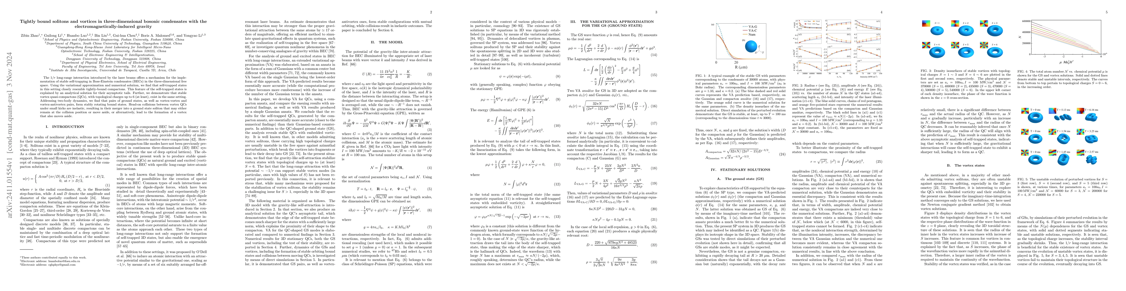 Thumbnail for Tightly bound solitons and vortices in three-dimensional bosonic
  condensates with the electromagnetically-induced gravity