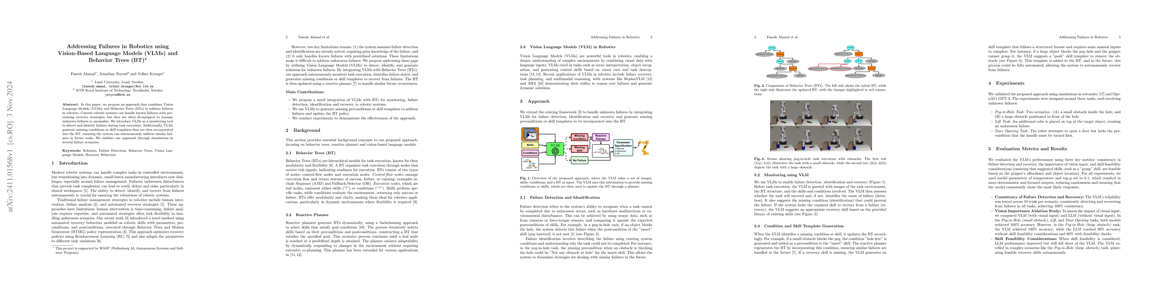 Thumbnail for Addressing Failures in Robotics using Vision-Based Language Models
  (VLMs) and Behavior Trees (BT)