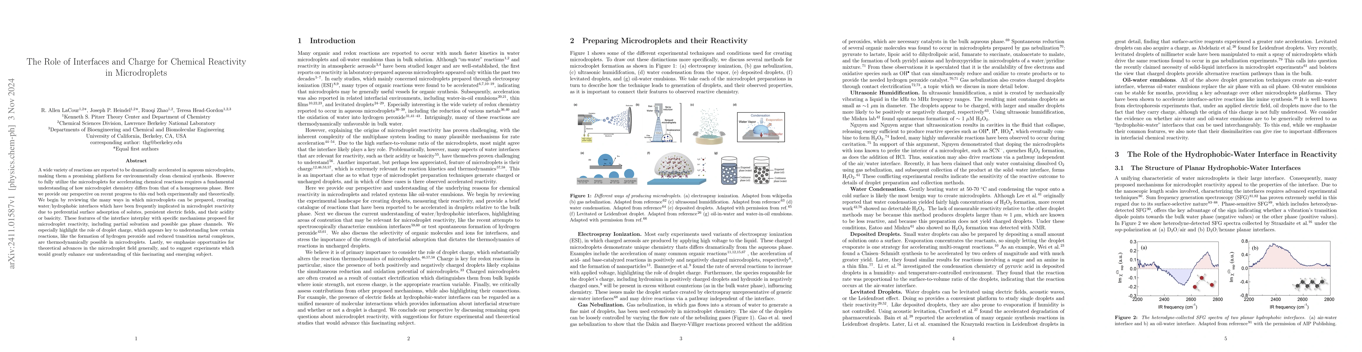 Thumbnail for The Role of Interfaces and Charge for Chemical Reactivity in
  Microdroplets