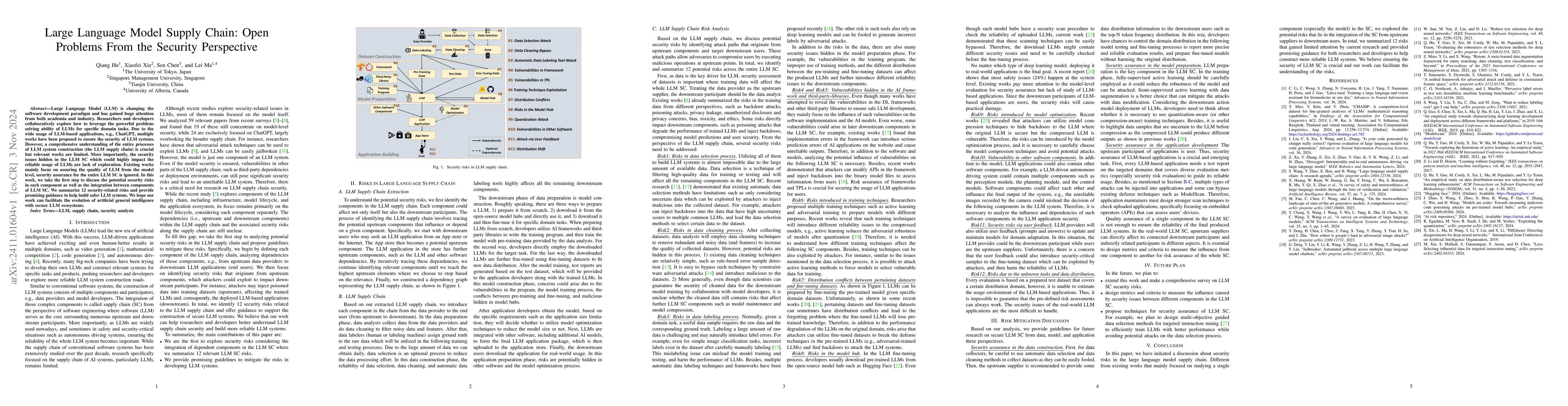 Thumbnail for Large Language Model Supply Chain: Open Problems From the Security
  Perspective