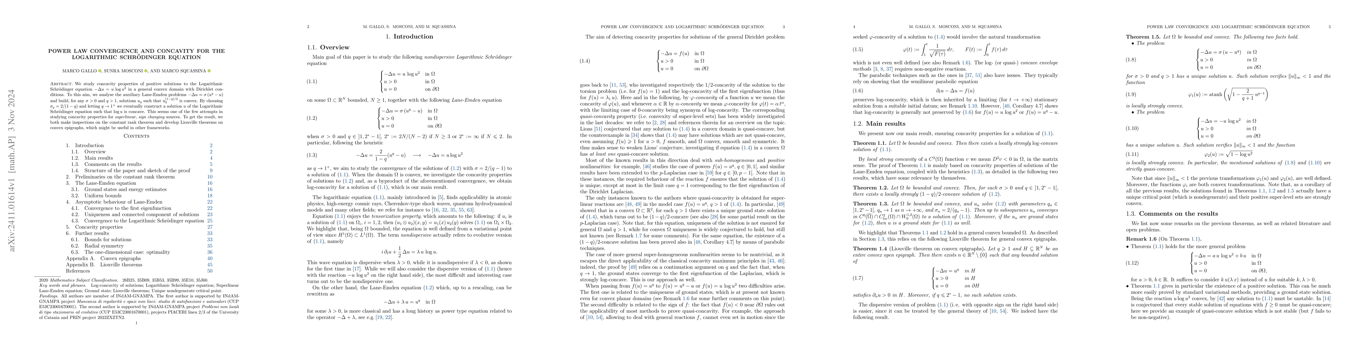 Thumbnail for Power law convergence and concavity for the Logarithmic Schrödinger
  equation