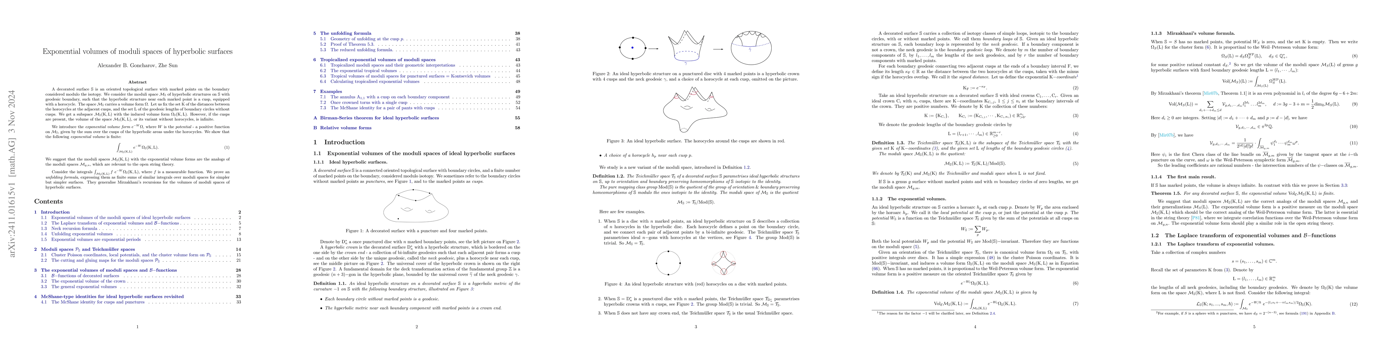 Thumbnail for Exponential volumes of moduli spaces of hyperbolic surfaces