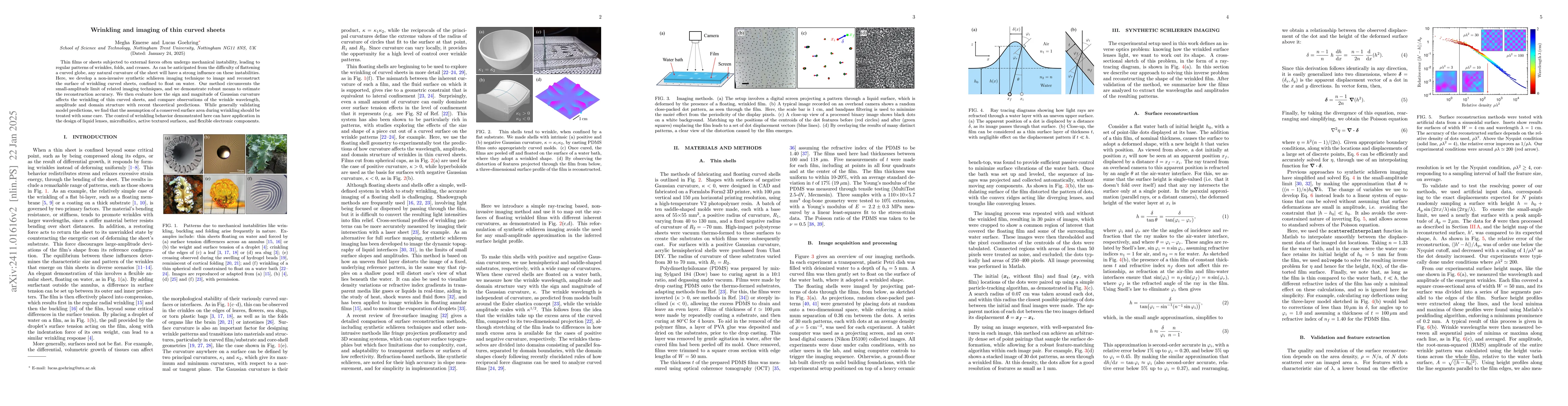 Thumbnail for Wrinkling and imaging of thin curved sheets