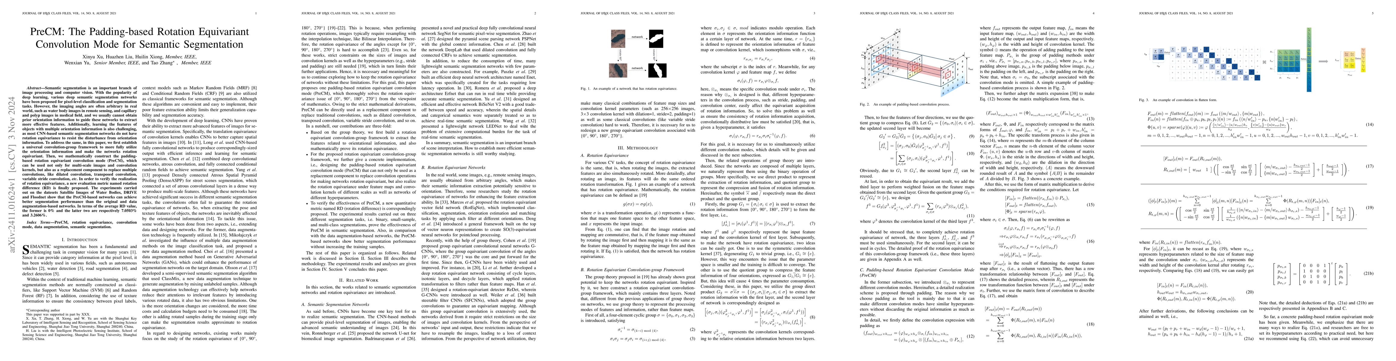 Thumbnail for PreCM: The Padding-based Rotation Equivariant Convolution Mode for
  Semantic Segmentation