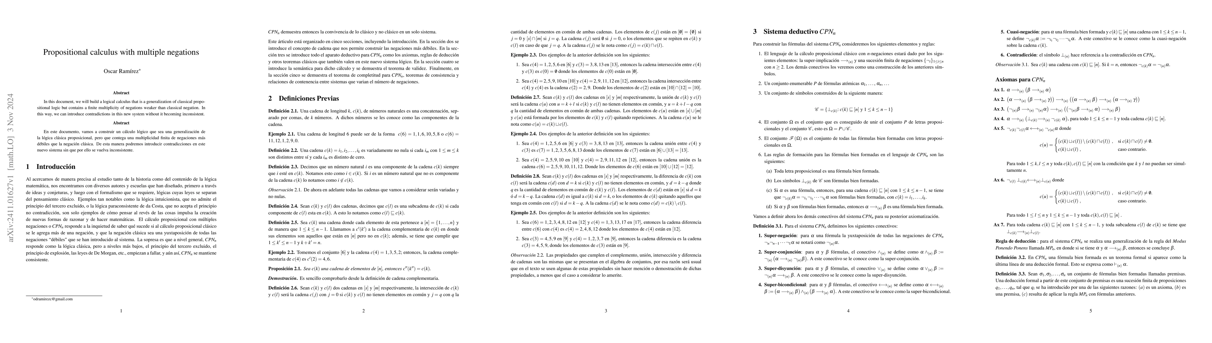 Thumbnail for Propositional calculus with multiple negations