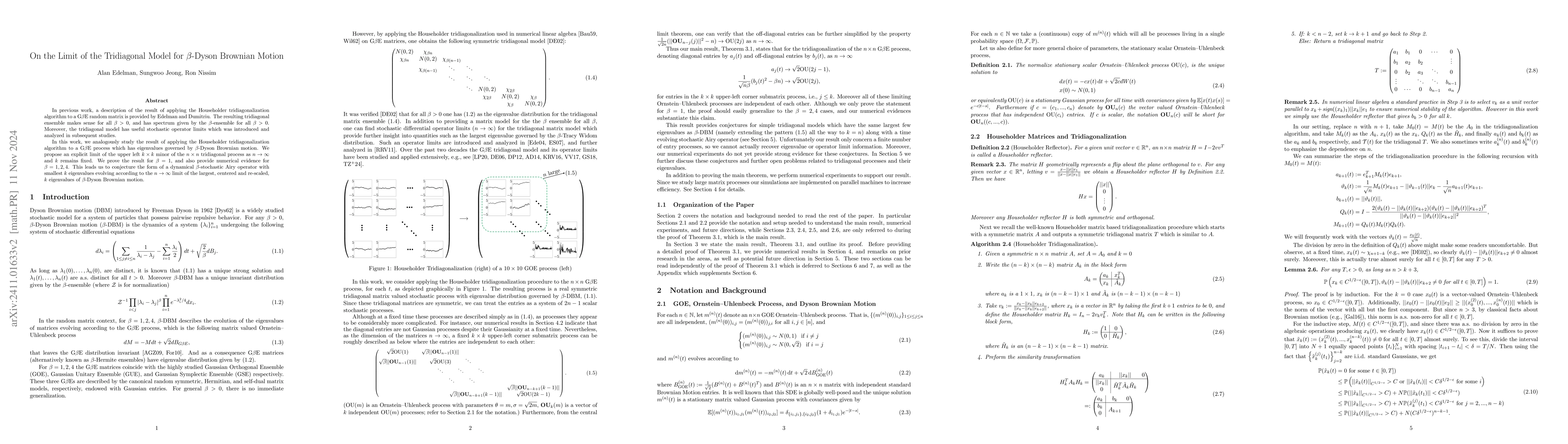 Thumbnail for On the Limit of the Tridiagonal Model for $β$-Dyson Brownian Motion