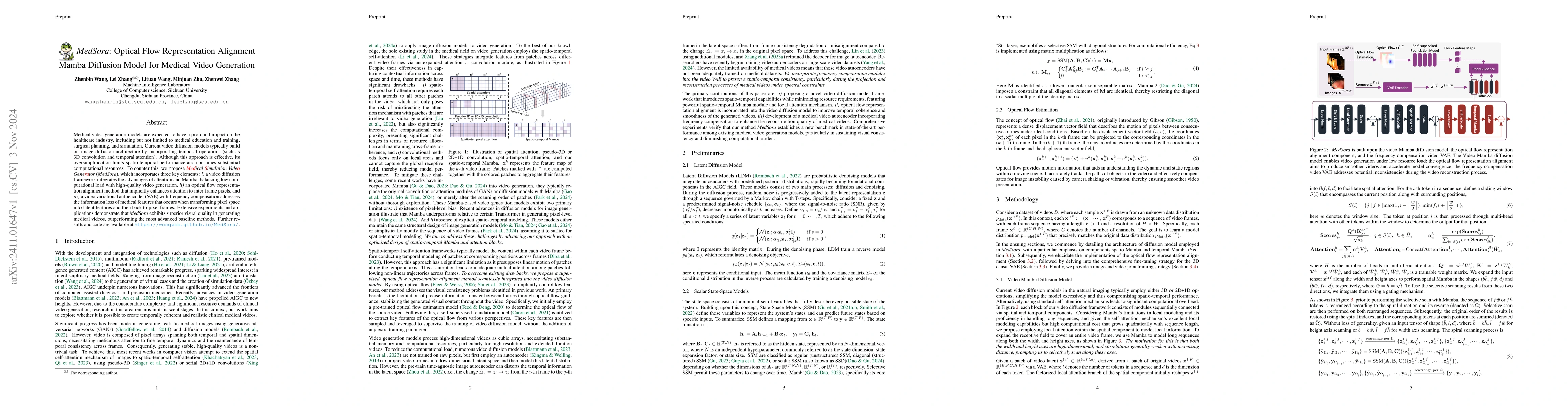 Thumbnail for Optical Flow Representation Alignment Mamba Diffusion Model for Medical
  Video Generation