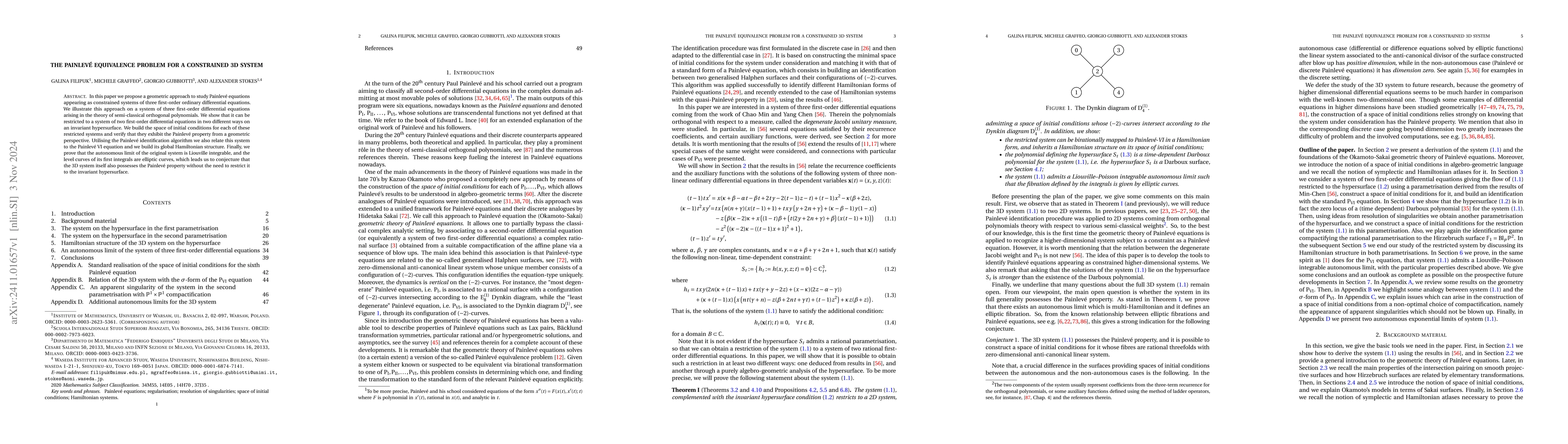 Thumbnail for The Painlevé equivalence problem for a constrained 3D system