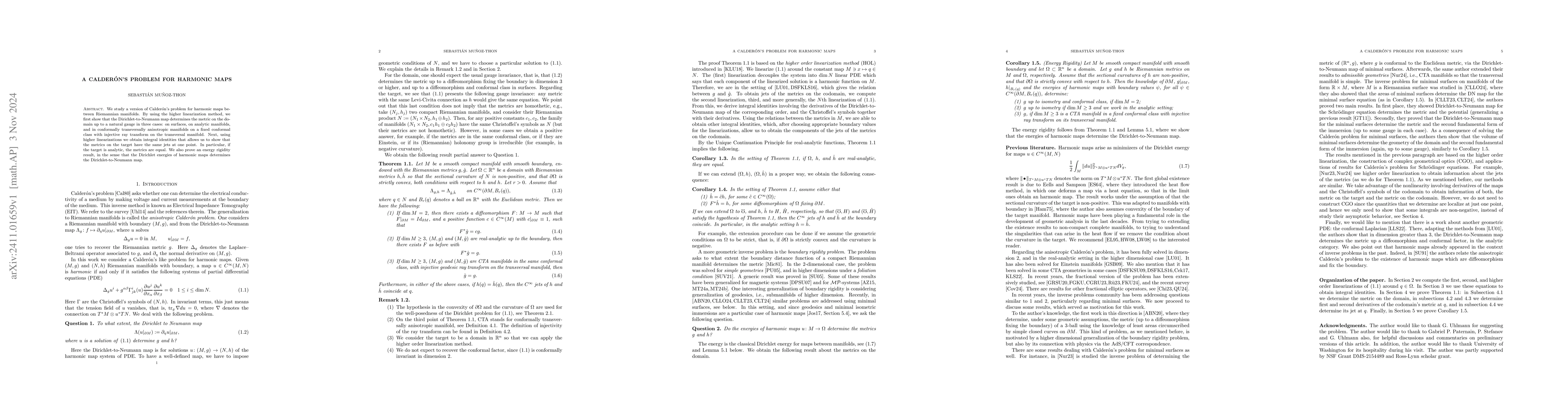 Thumbnail for A Calderón's problem for harmonic maps