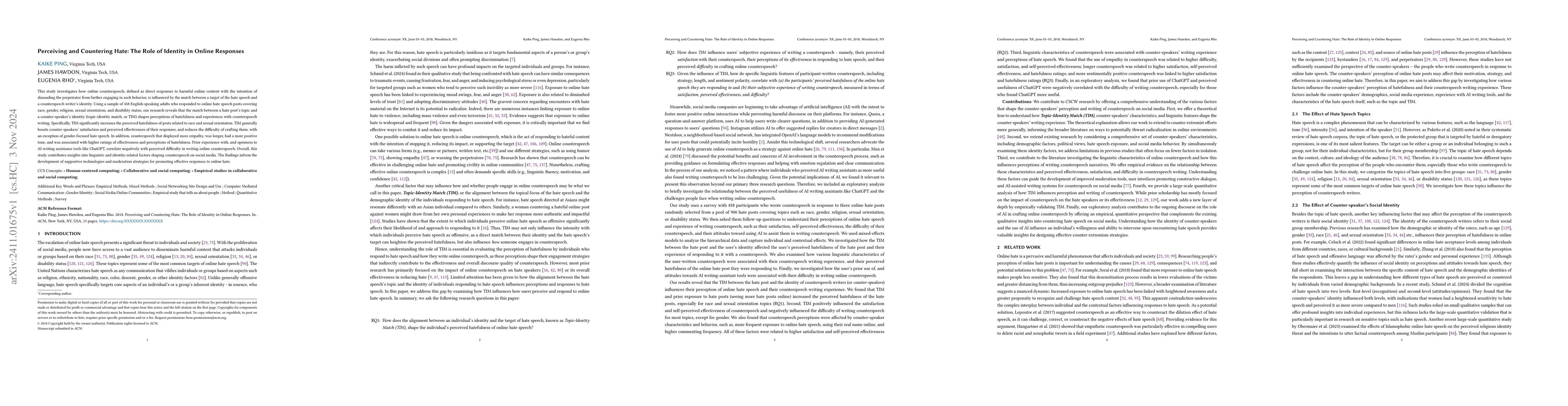 Thumbnail for Perceiving and Countering Hate: The Role of Identity in Online Responses