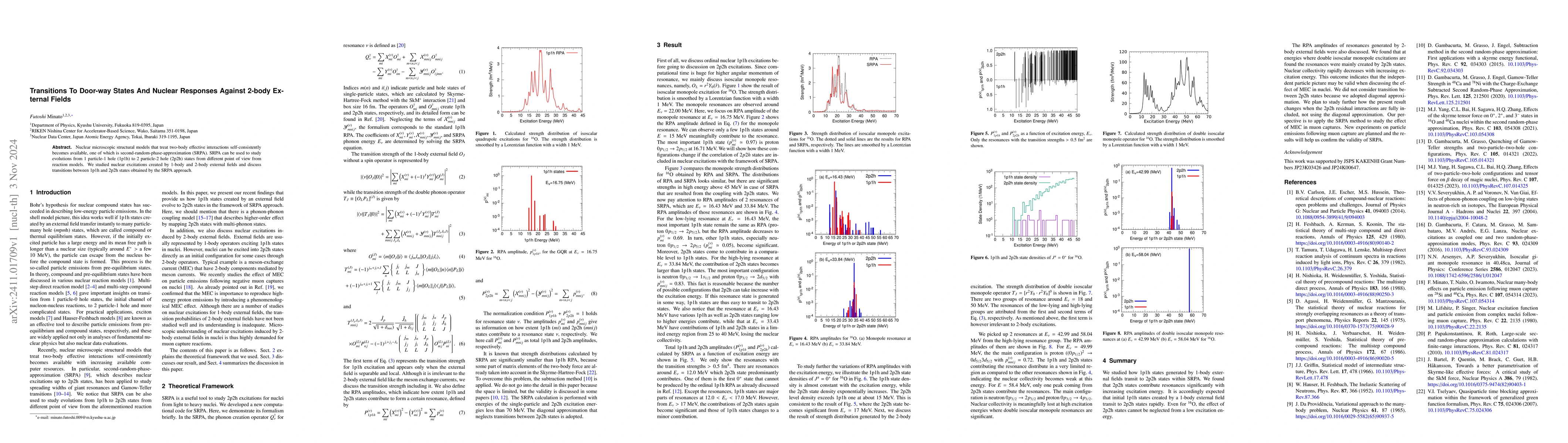 Thumbnail for Transitions To Door-way States And Nuclear Responses Against 2-body
  External Fields