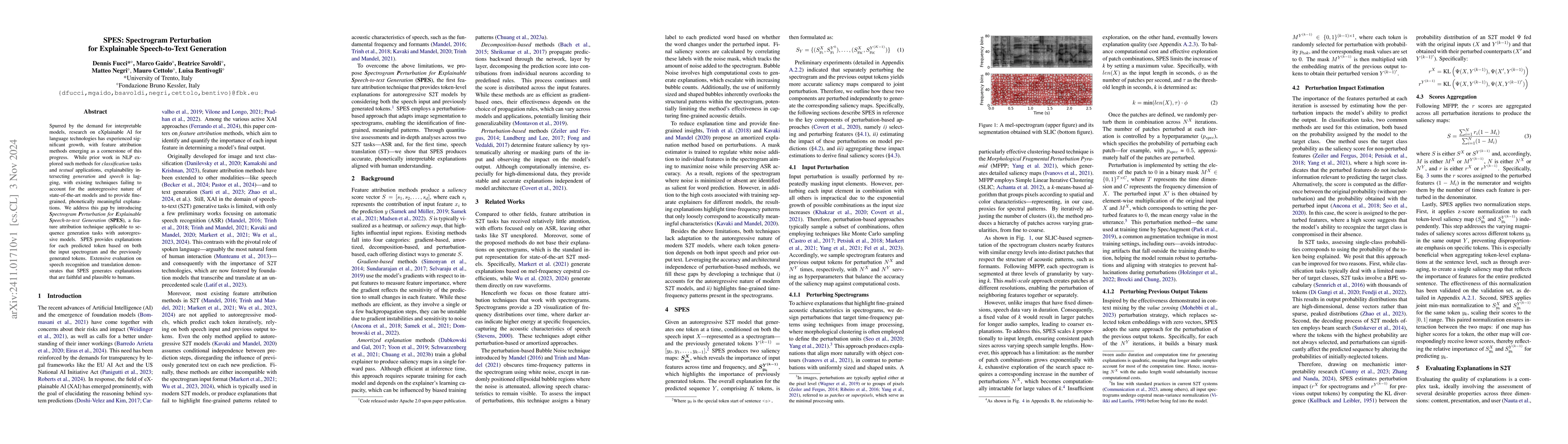 Thumbnail for SPES: Spectrogram Perturbation for Explainable Speech-to-Text Generation