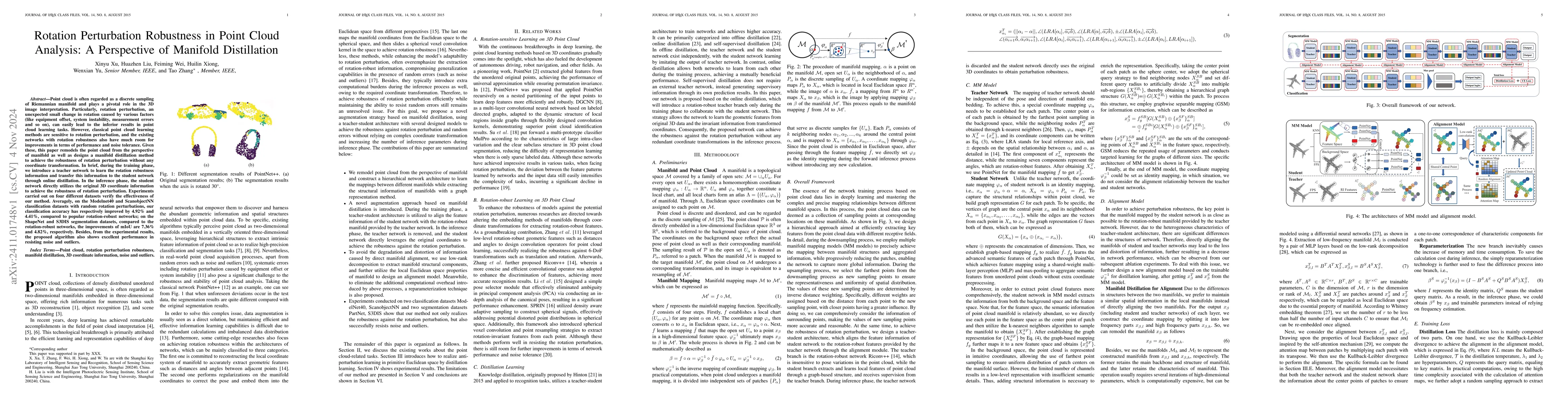 Thumbnail for Rotation Perturbation Robustness in Point Cloud Analysis: A Perspective
  of Manifold Distillation