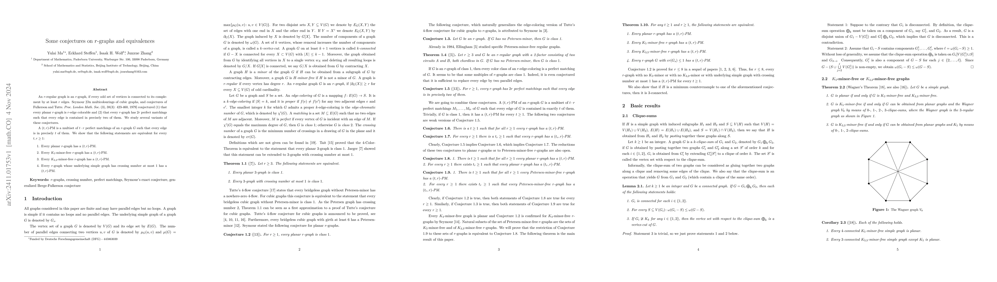 Thumbnail for Some conjectures on $r$-graphs and equivalences
