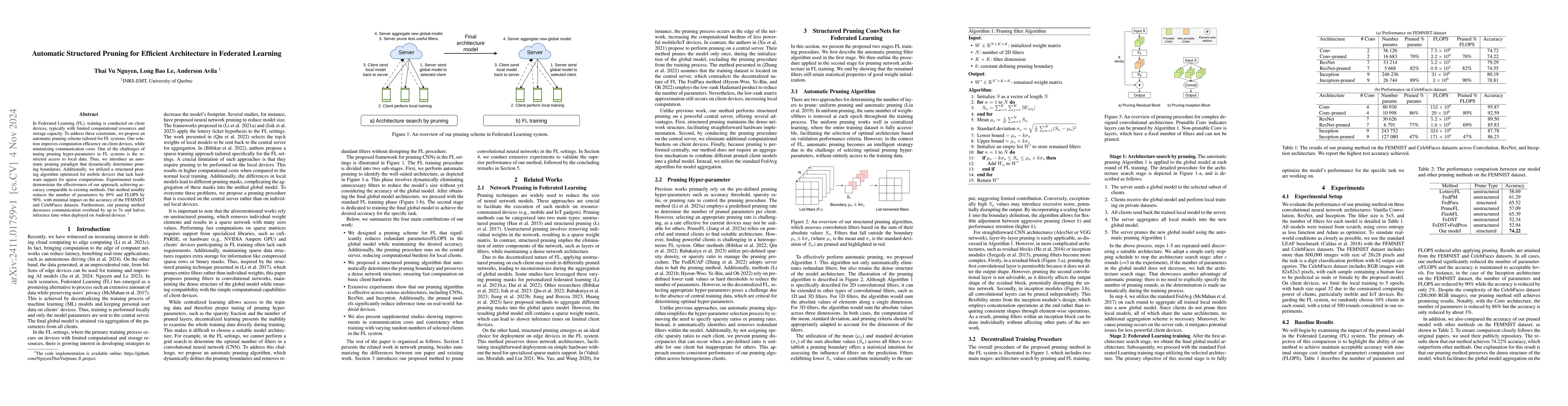 Thumbnail for Automatic Structured Pruning for Efficient Architecture in Federated
  Learning