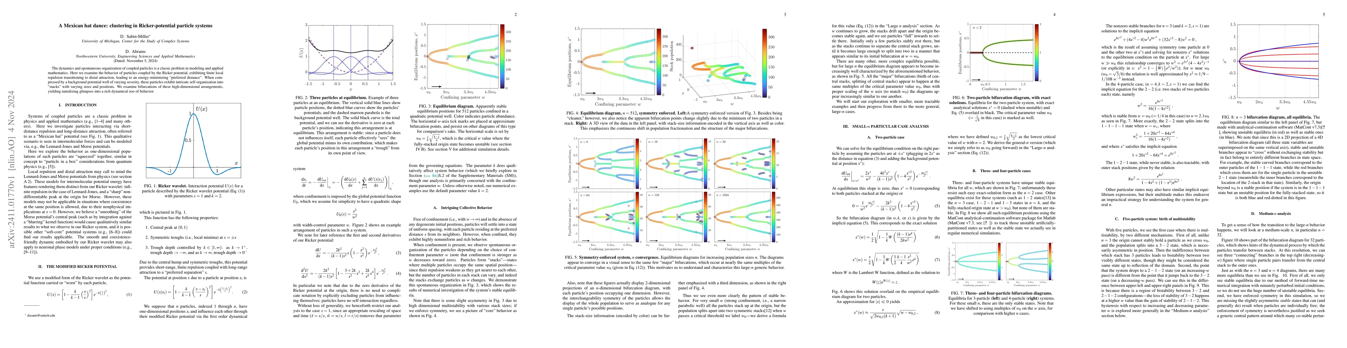 Thumbnail for A Mexican hat dance: clustering in Ricker-potential particle systems