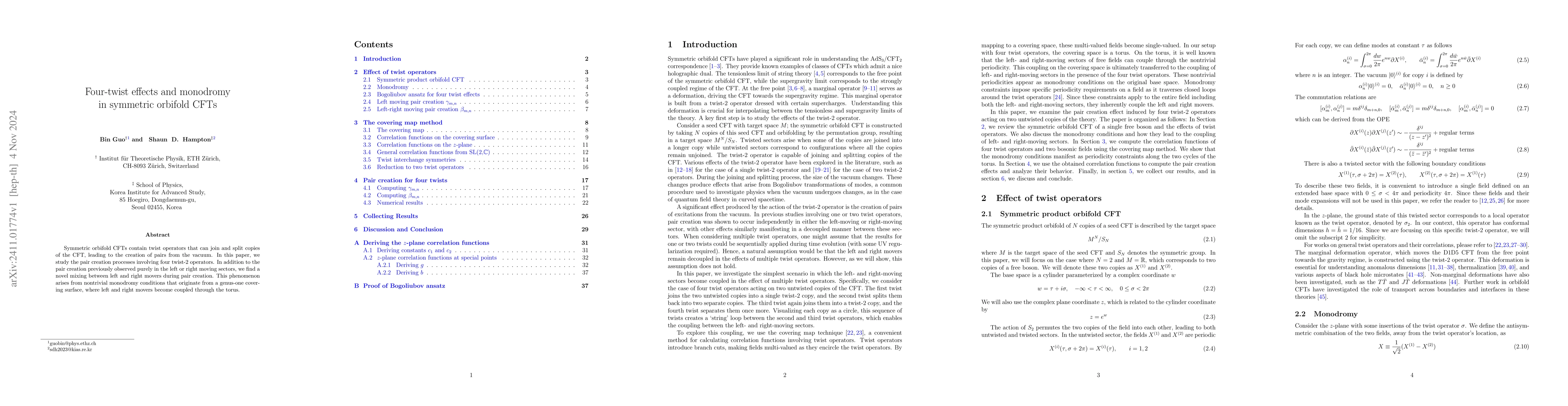 Thumbnail for Four-twist effects and monodromy in symmetric orbifold CFTs