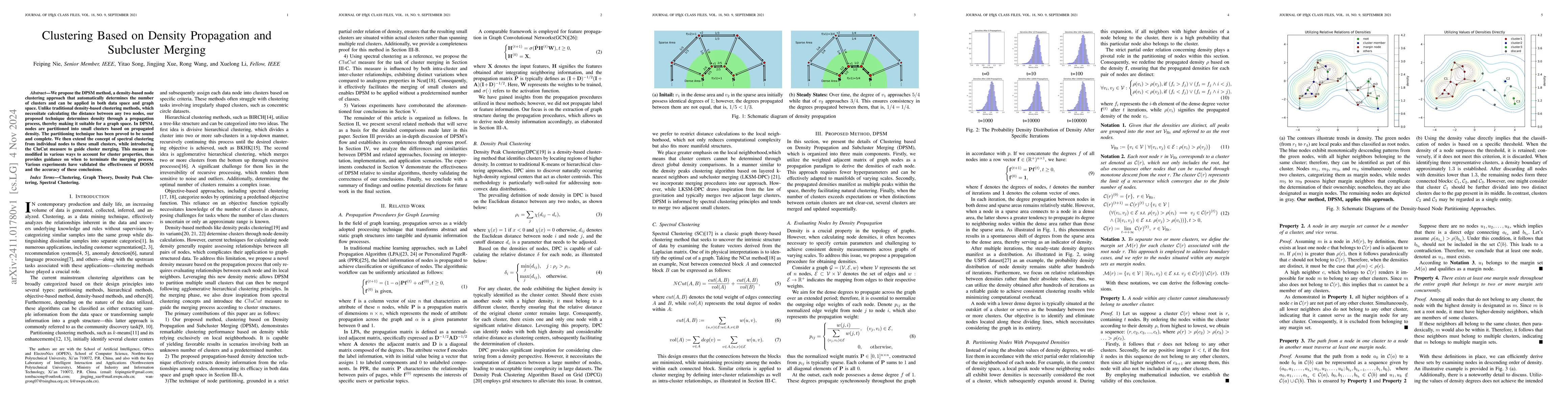 Thumbnail for Clustering Based on Density Propagation and Subcluster Merging