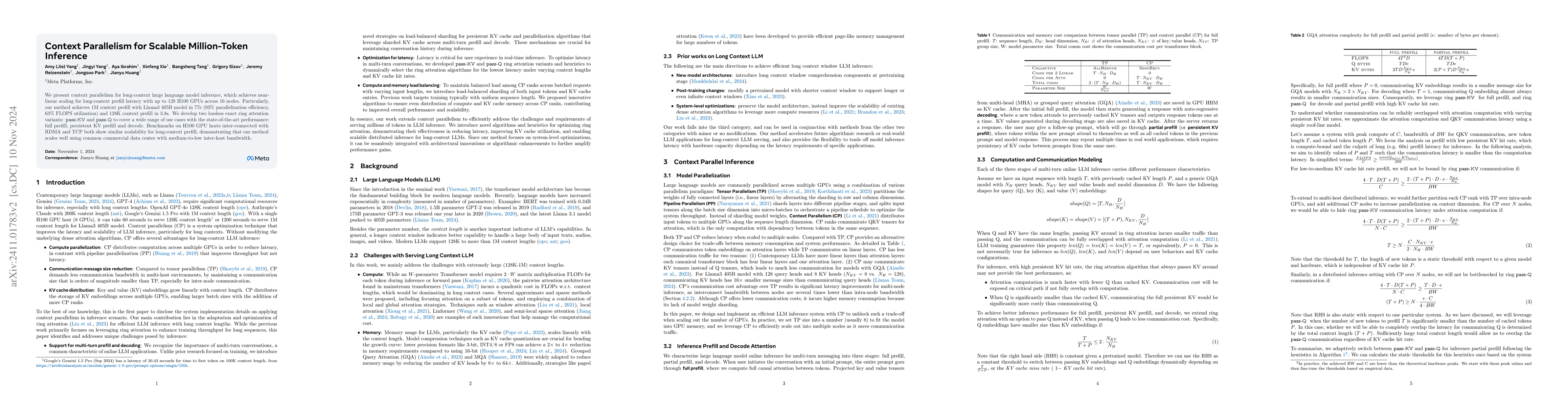 Thumbnail for Context Parallelism for Scalable Million-Token Inference