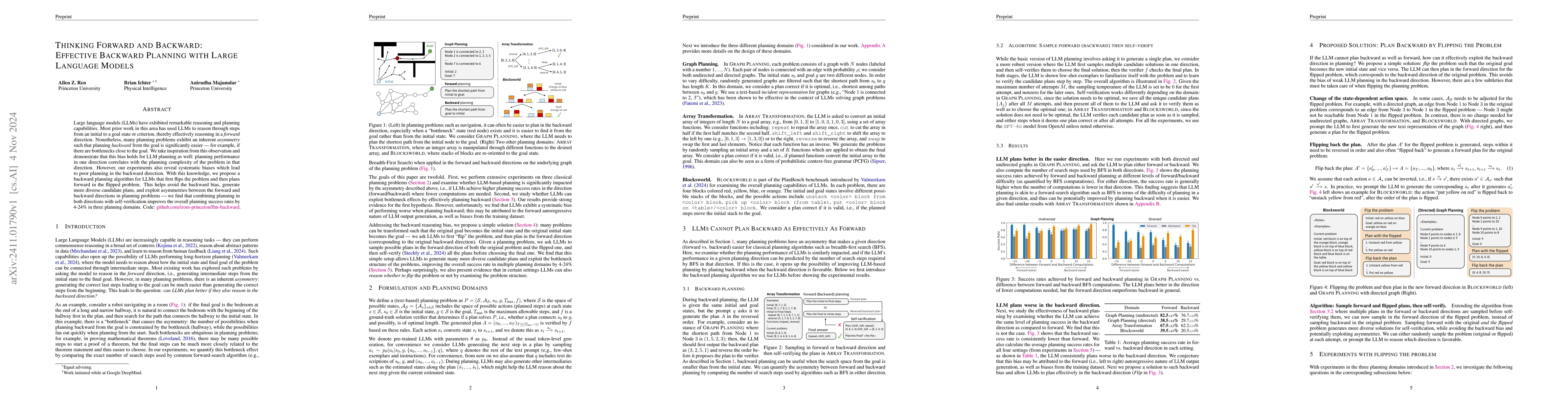 Thumbnail for Thinking Forward and Backward: Effective Backward Planning with Large
  Language Models