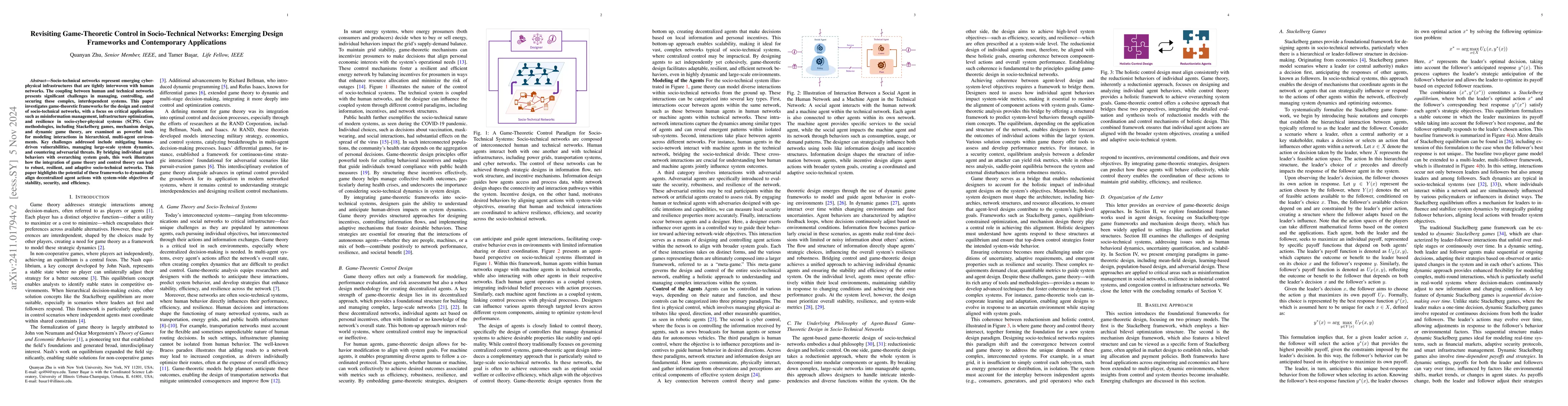 Thumbnail for Revisiting Game-Theoretic Control in Socio-Technical Networks: Emerging
  Design Frameworks and Contemporary Applications