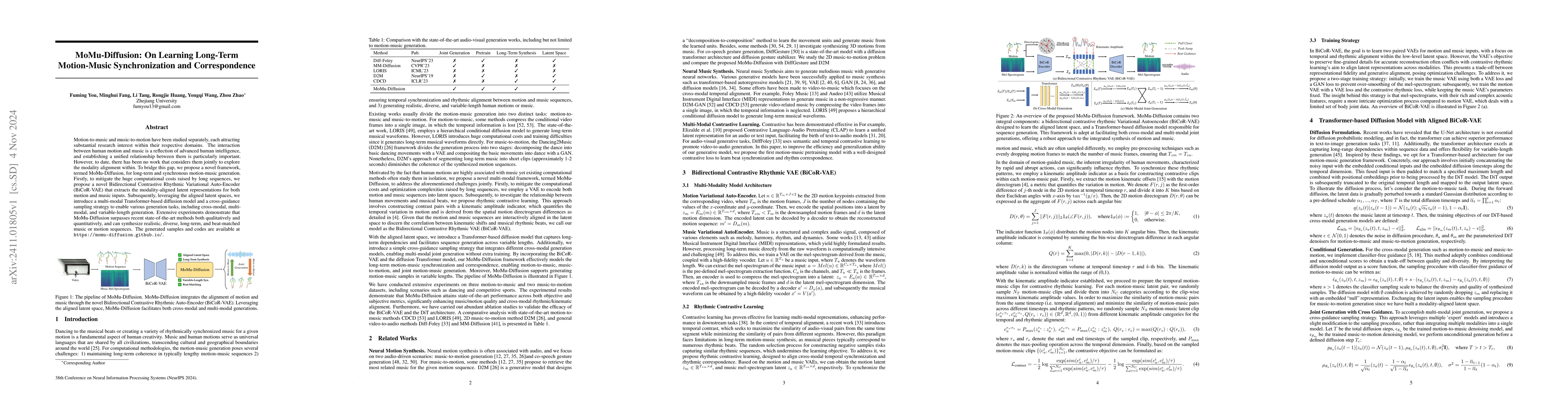Thumbnail for MoMu-Diffusion: On Learning Long-Term Motion-Music Synchronization and
  Correspondence