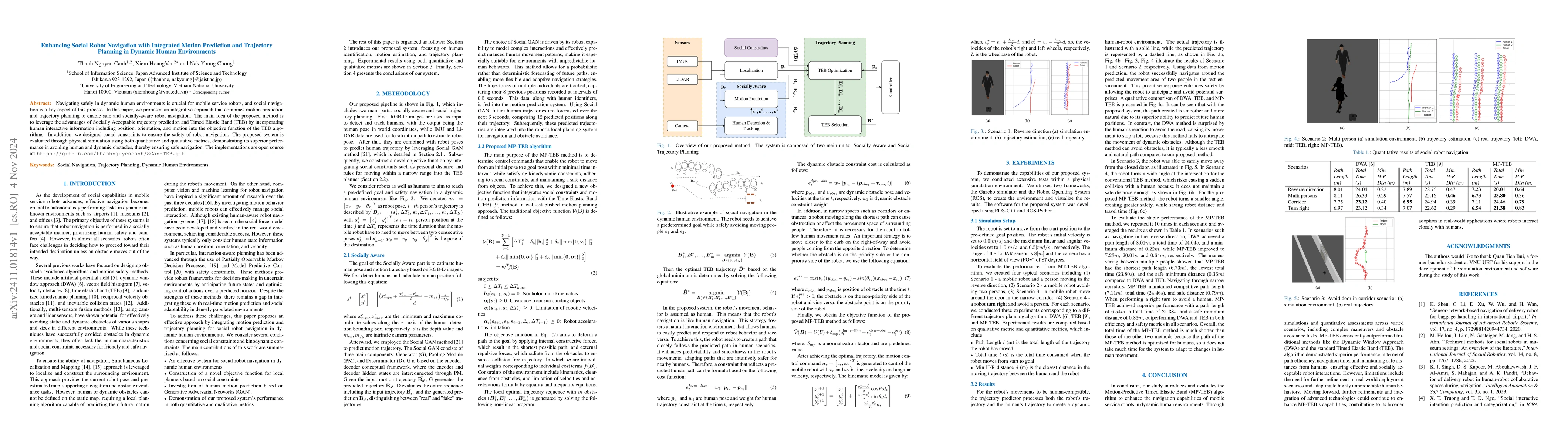 Thumbnail for Enhancing Social Robot Navigation with Integrated Motion Prediction and
  Trajectory Planning in Dynamic Human Environments