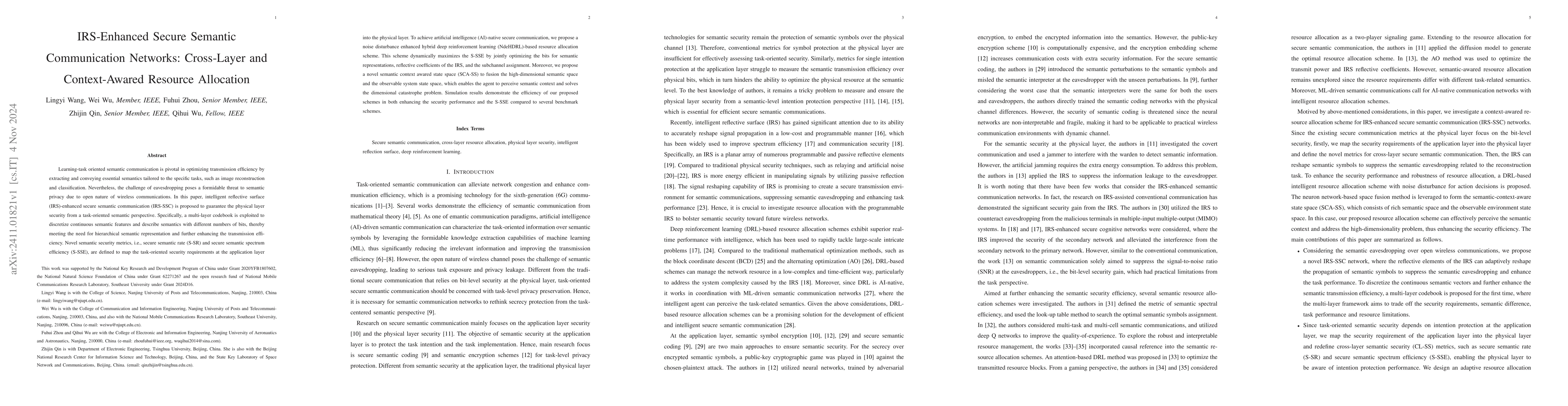 Thumbnail for IRS-Enhanced Secure Semantic Communication Networks: Cross-Layer and
  Context-Awared Resource Allocation