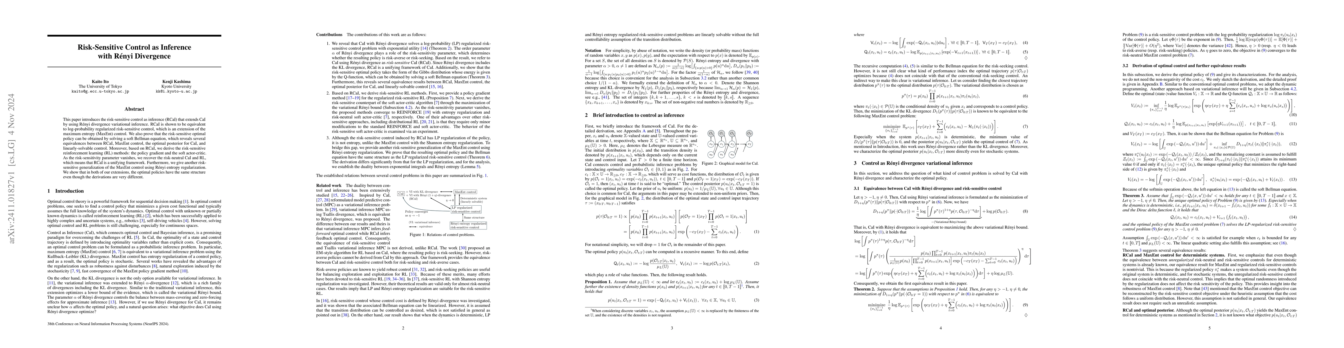 Thumbnail for Risk-sensitive control as inference with Rényi divergence