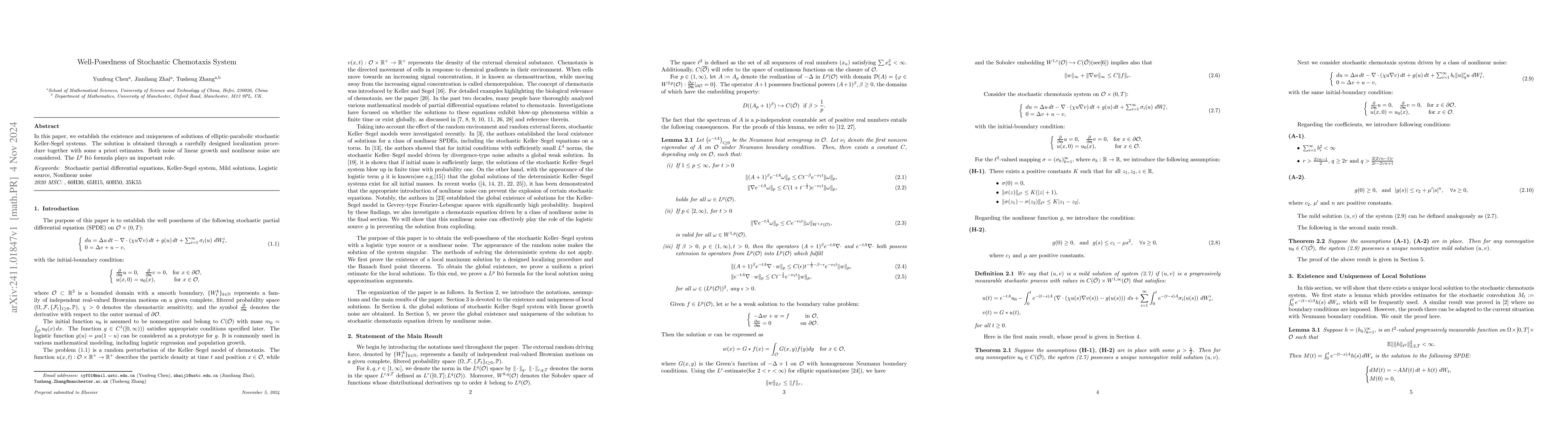 Thumbnail for Well-Posedness of Stochastic Chemotaxis System