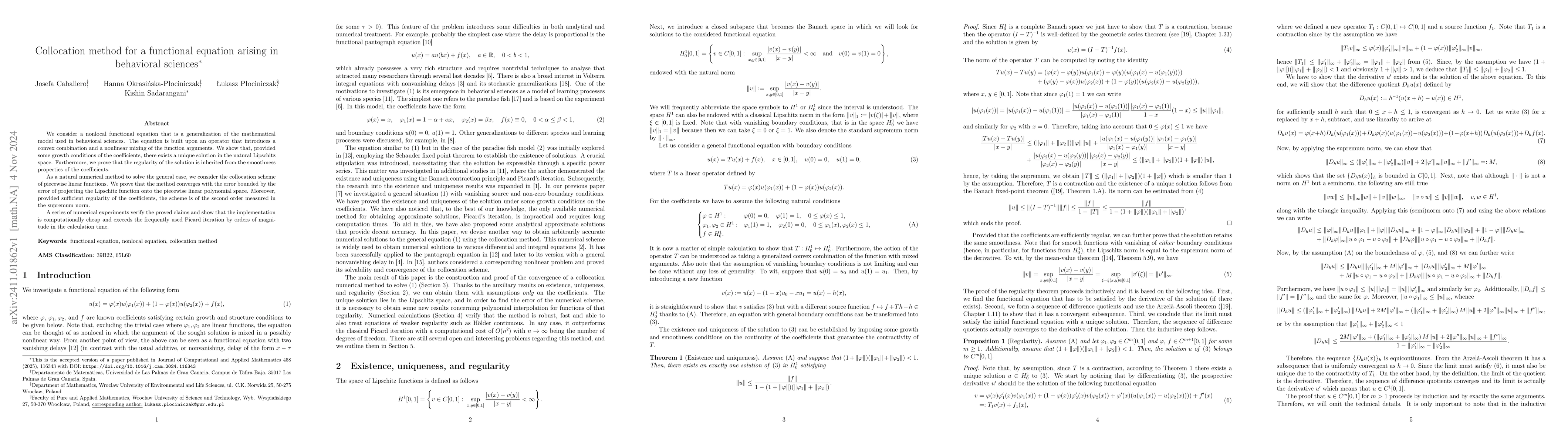 Thumbnail for Collocation method for a functional equation arising in behavioral
  sciences