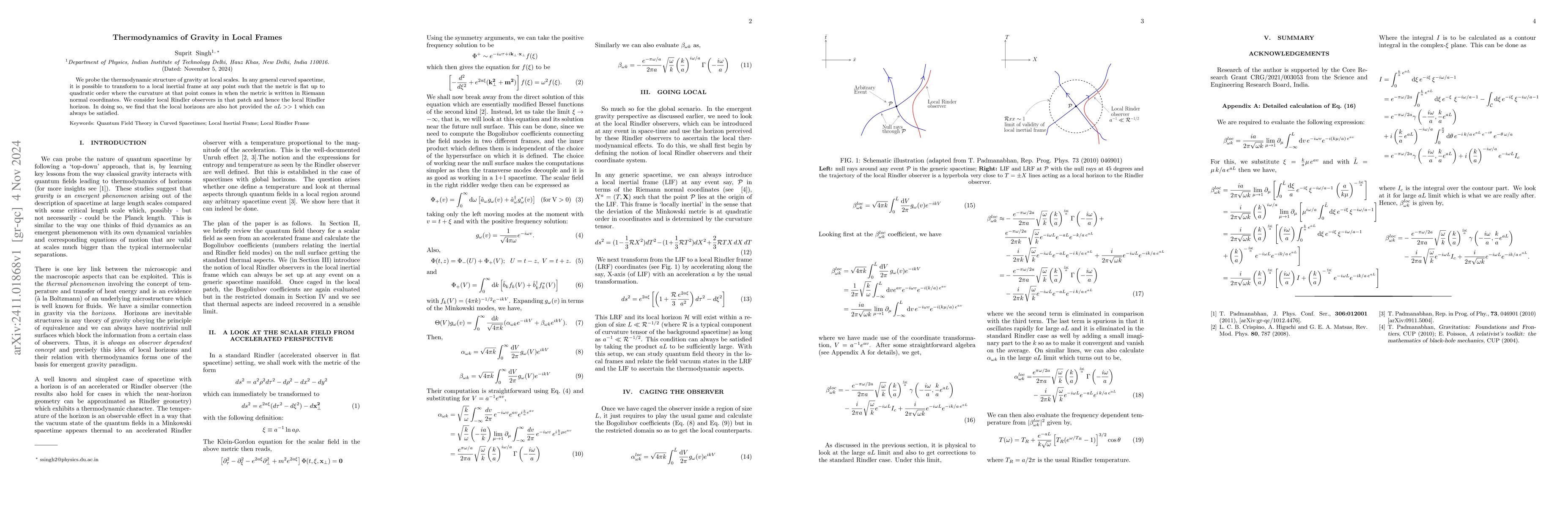 Thumbnail for Thermodynamics of Gravity in Local Frames