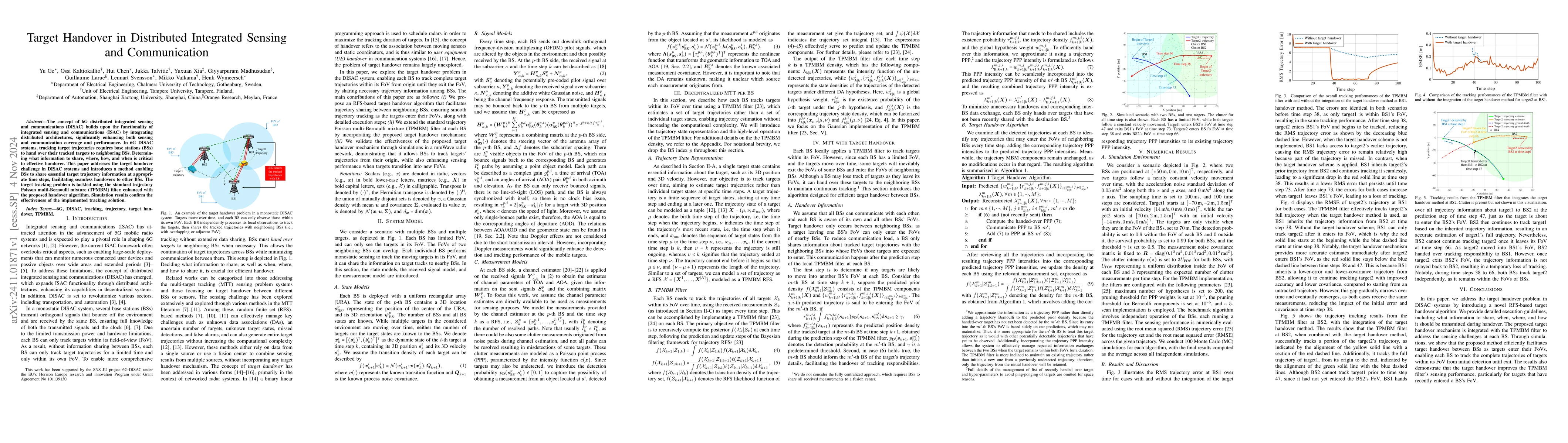 Thumbnail for Target Handover in Distributed Integrated Sensing and Communication