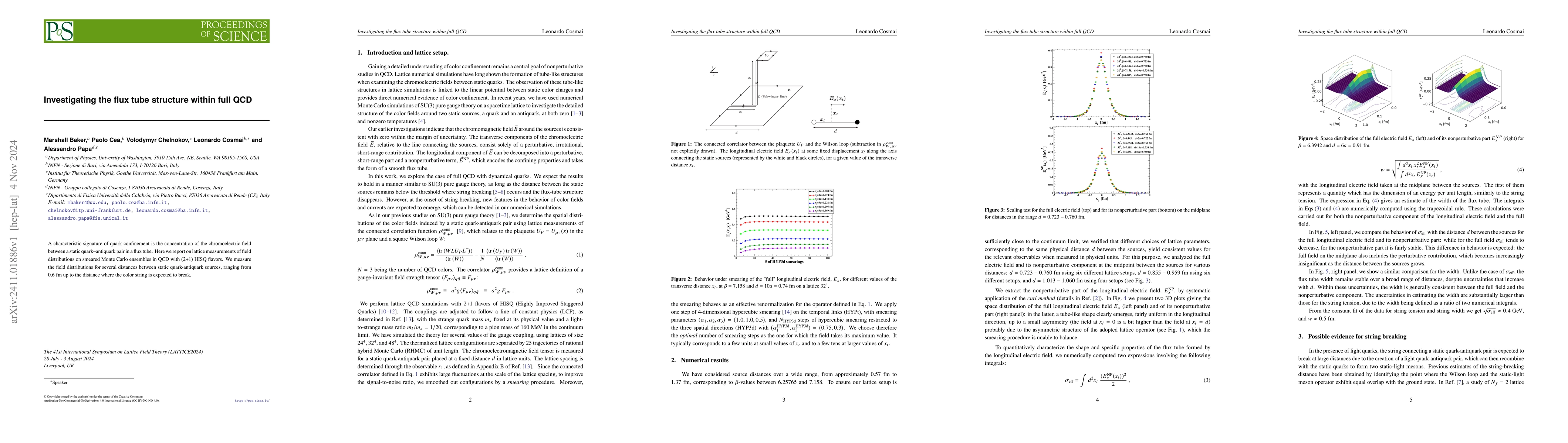 Thumbnail for Investigating the flux tube structure within full QCD