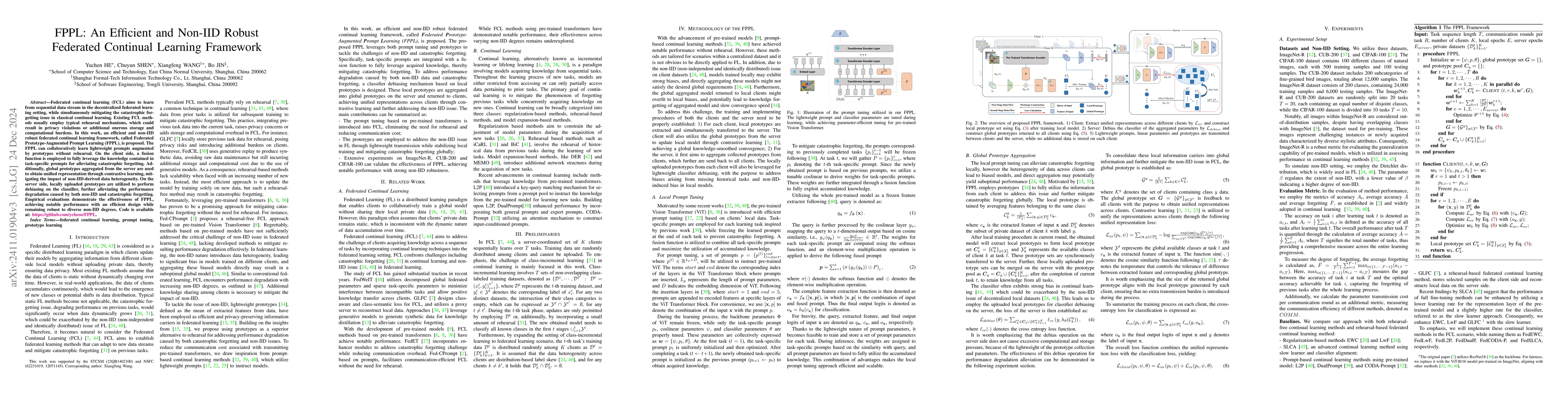 Thumbnail for FPPL: An Efficient and Non-IID Robust Federated Continual Learning
  Framework