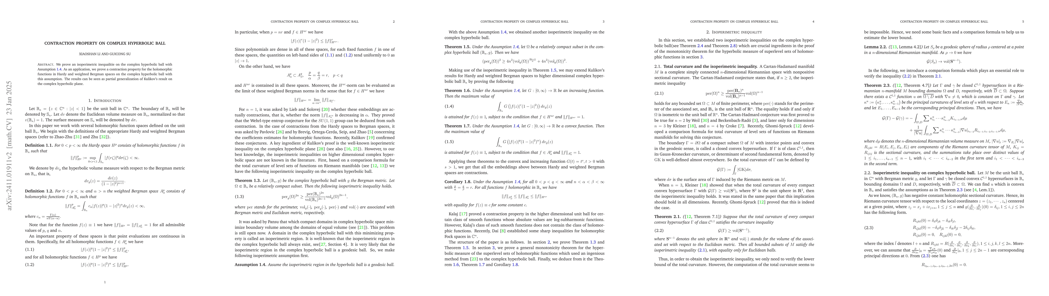 Thumbnail for Contraction property on complex hyperbolic ball