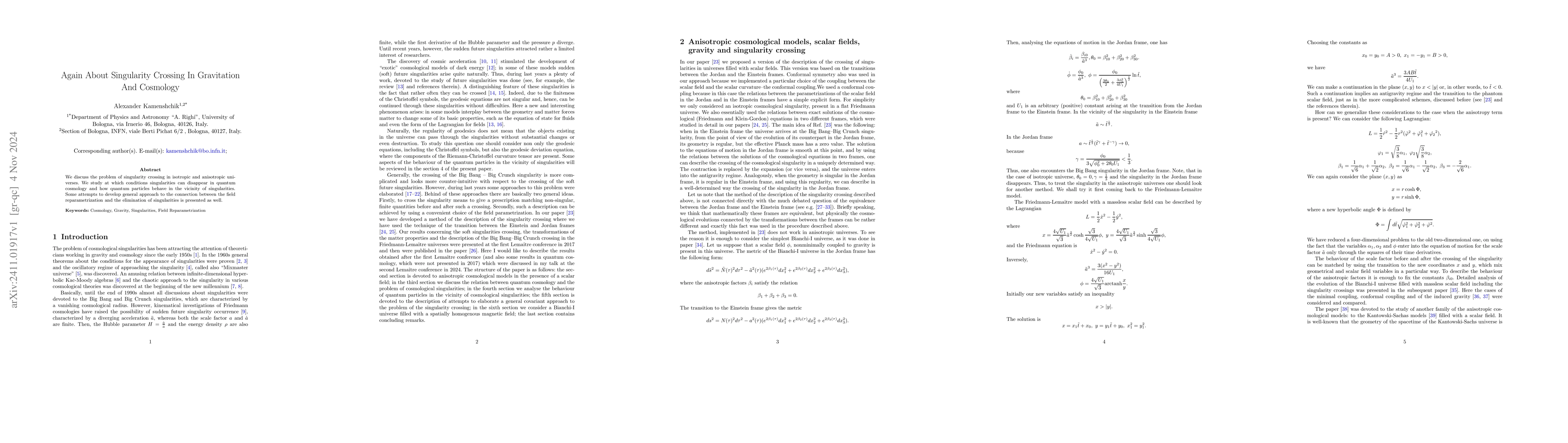 Thumbnail for Again About Singularity Crossing In Gravitation And Cosmology