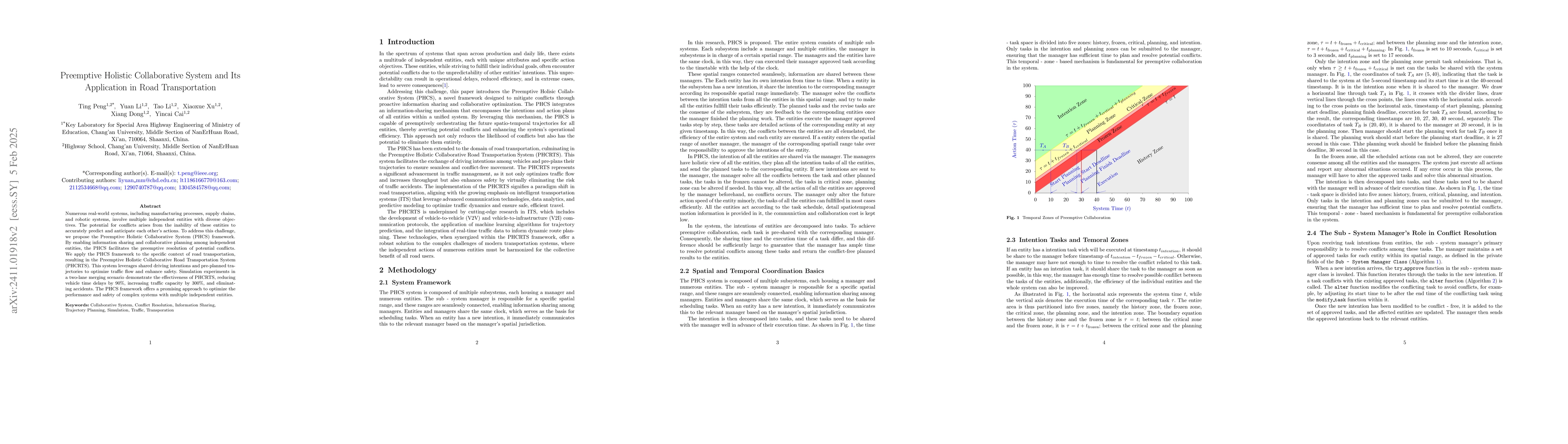 Thumbnail for Preemptive Holistic Collaborative System and Its Application in Road
  Transportation