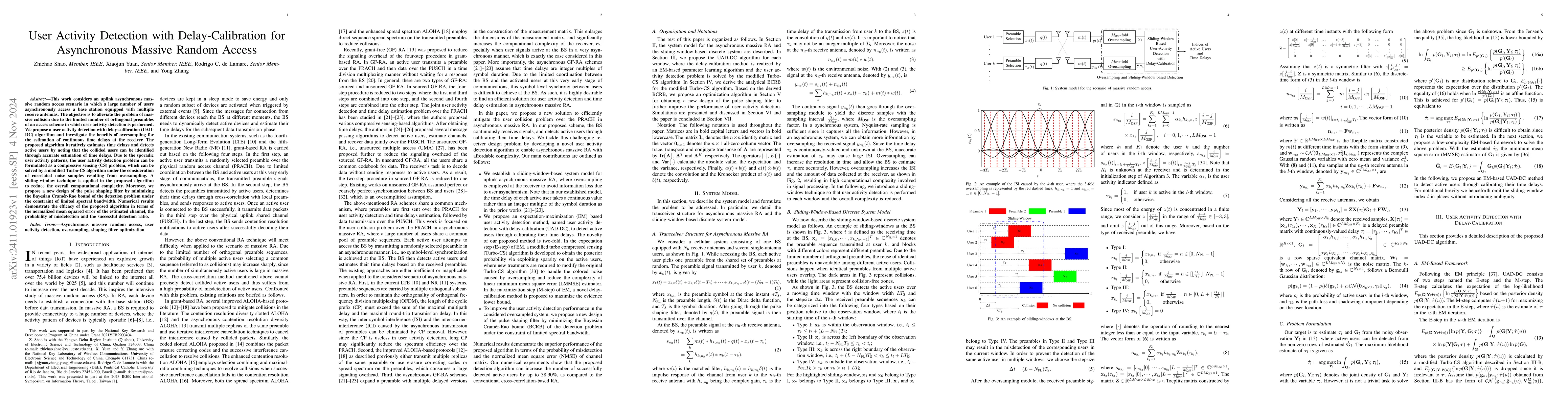 Thumbnail for User Activity Detection with Delay-Calibration for Asynchronous Massive
  Random Access