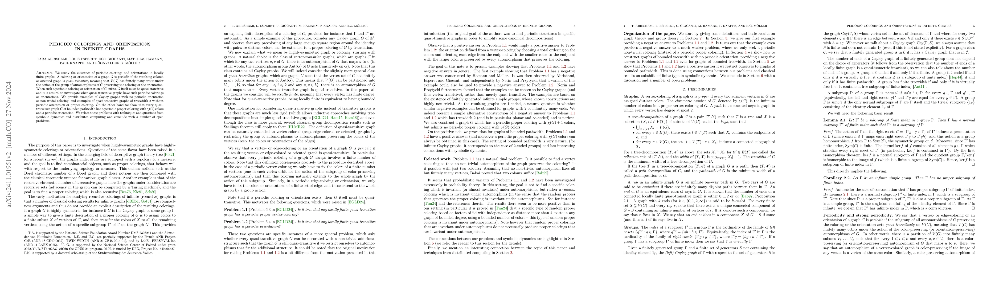 Thumbnail for Periodic colorings and orientations in infinite graphs