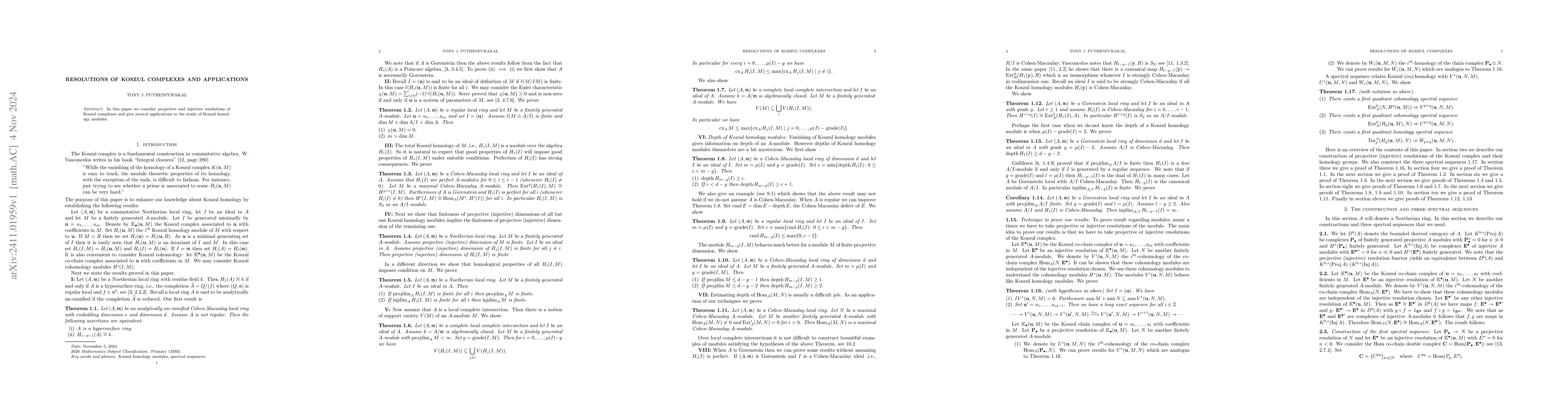 Thumbnail for Resolutions of Koszul complexes and applications