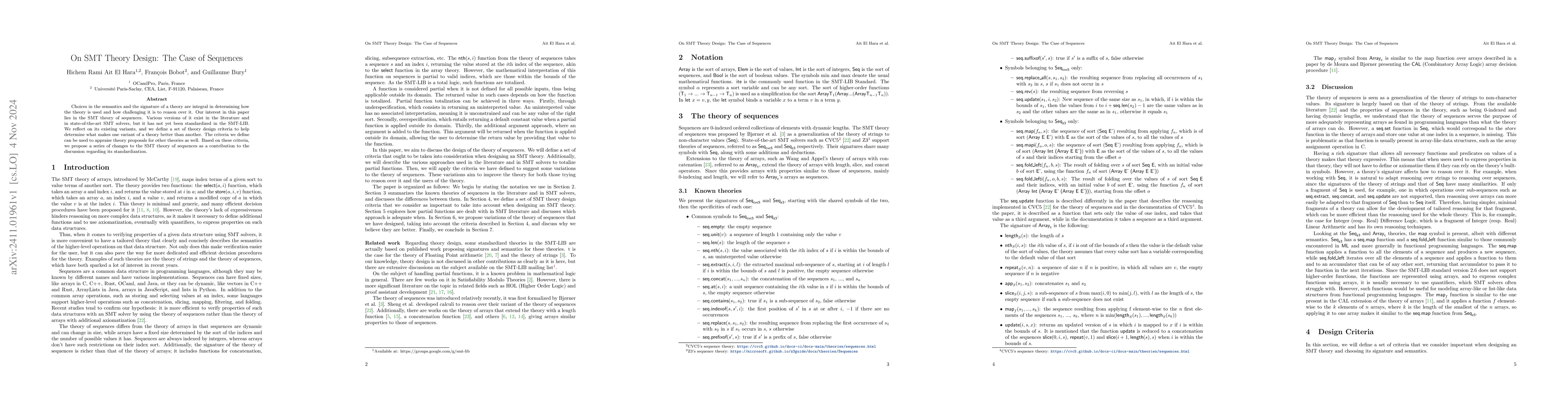 Thumbnail for On SMT Theory Design: The Case of Sequences