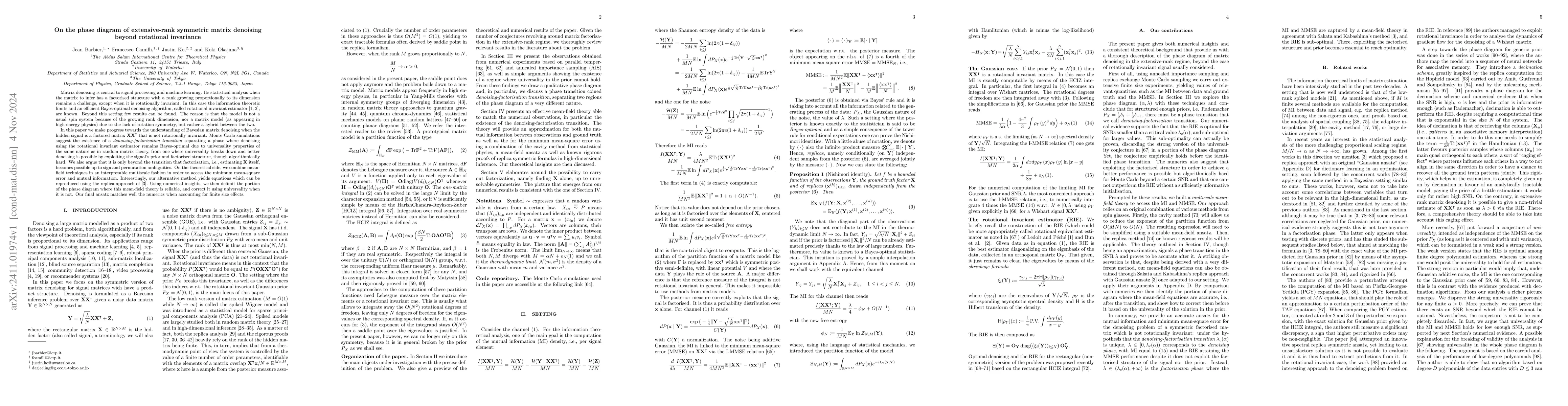 Thumbnail for On the phase diagram of extensive-rank symmetric matrix denoising beyond
  rotational invariance