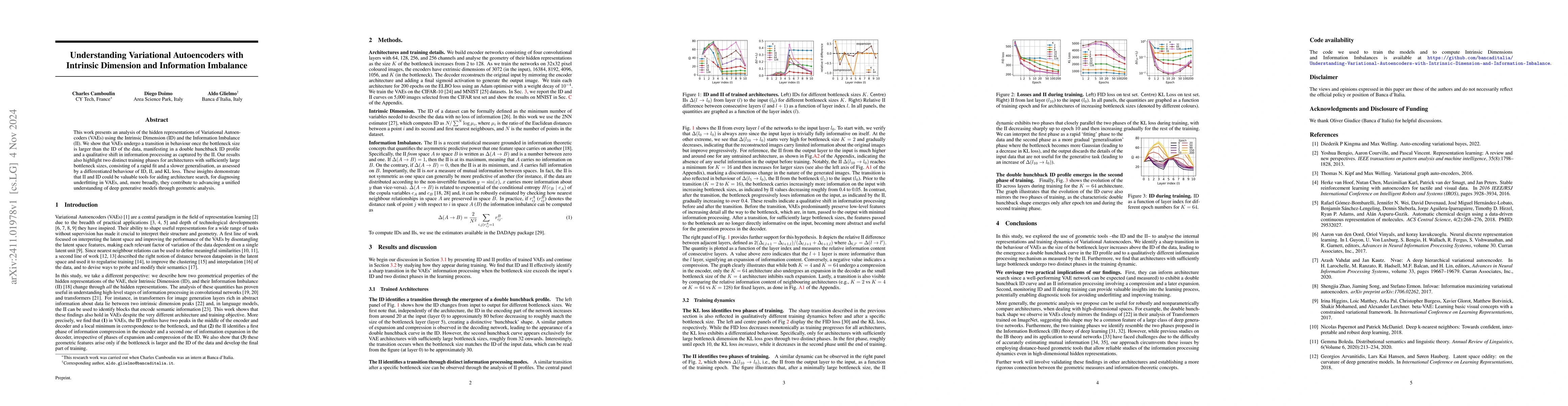 Thumbnail for Understanding Variational Autoencoders with Intrinsic Dimension and
  Information Imbalance