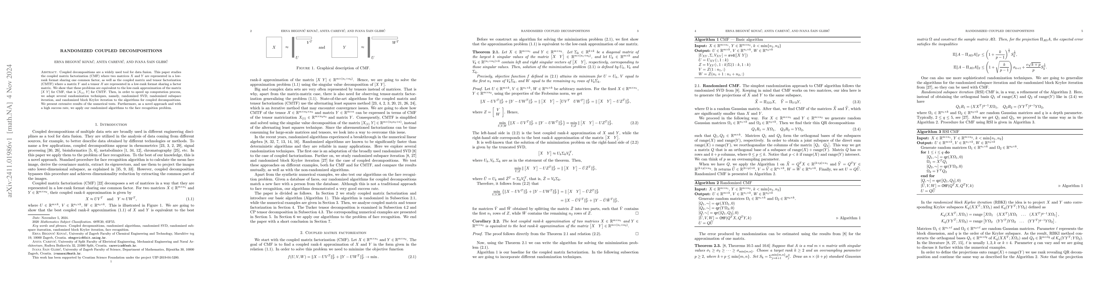 Thumbnail for Randomized coupled decompositions